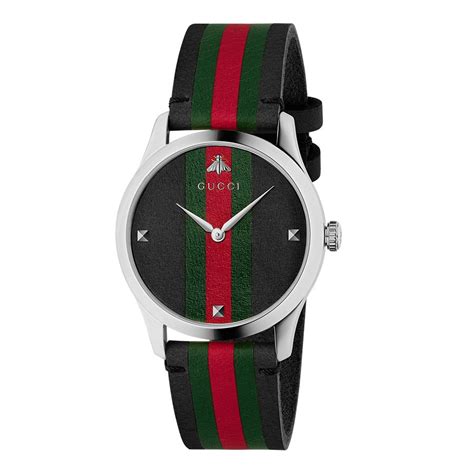 gucci quartz black face red striped|Gucci timeless watch.